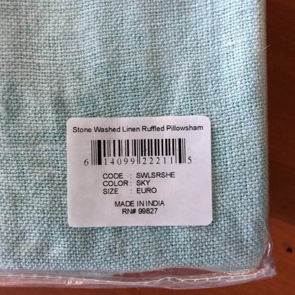 Pine Cone Hill 100% Linen Stone Washed Euro - Picture 3 of 3